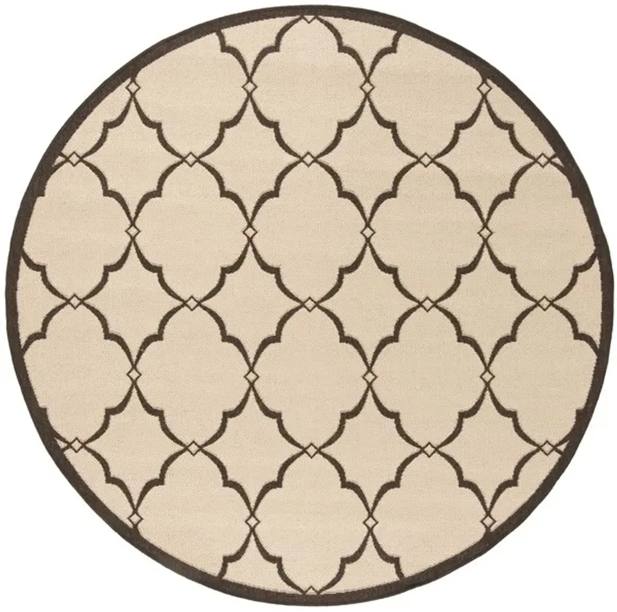 LINDEN 125 Collection LND125U-6R Creme / Brown 6'-7" X 6'-7" Round