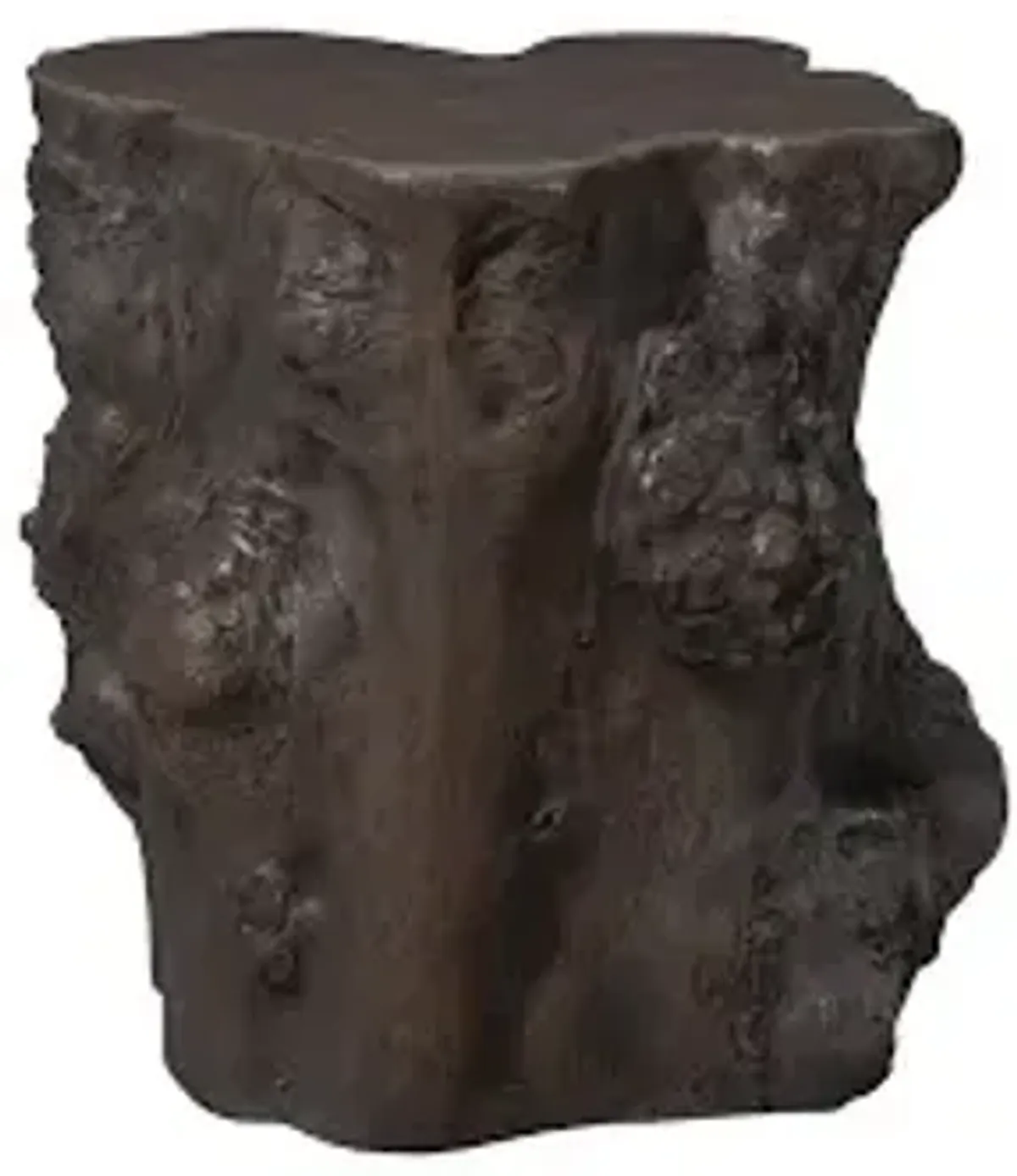 log side table, bronze