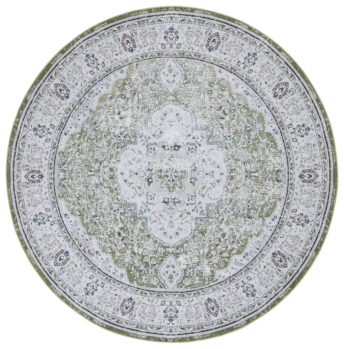 TUCSON 136 M/W S/R GREEN  4' x 4' Round Round Rug