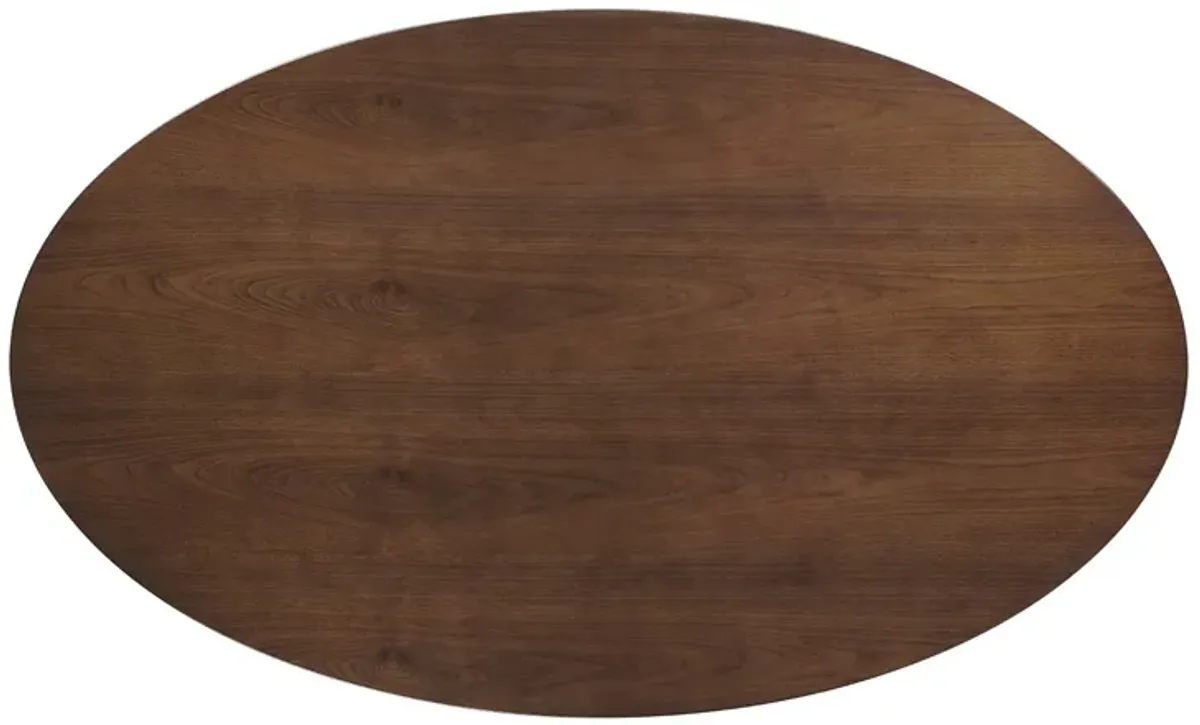 Lippa 78" Oval Walnut Wood Grain Dining Table