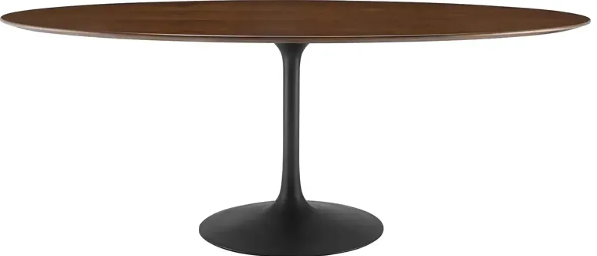 Lippa 78" Oval Walnut Wood Grain Dining Table