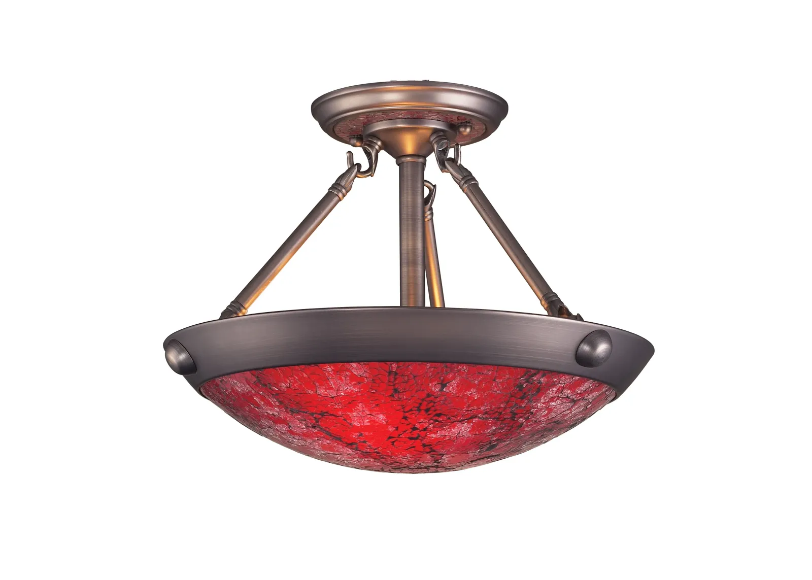 DIAMANTE COLLECTION 2-LIGHT SEMI-FLUSH MOUNT in AN ANTIQUE PEWTER FINISH with RO