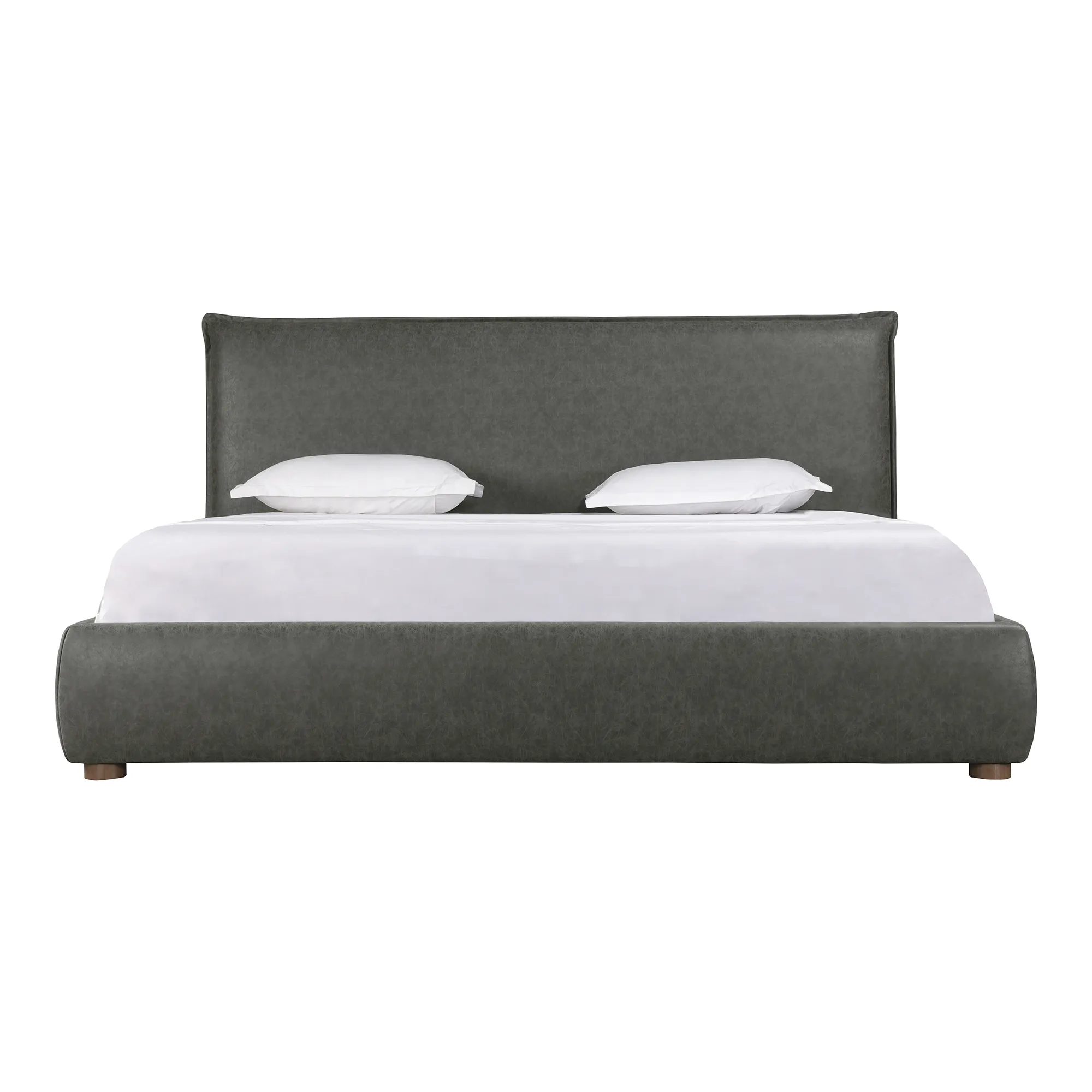 LUZON KING BED SLATE VEGAN LEATHER