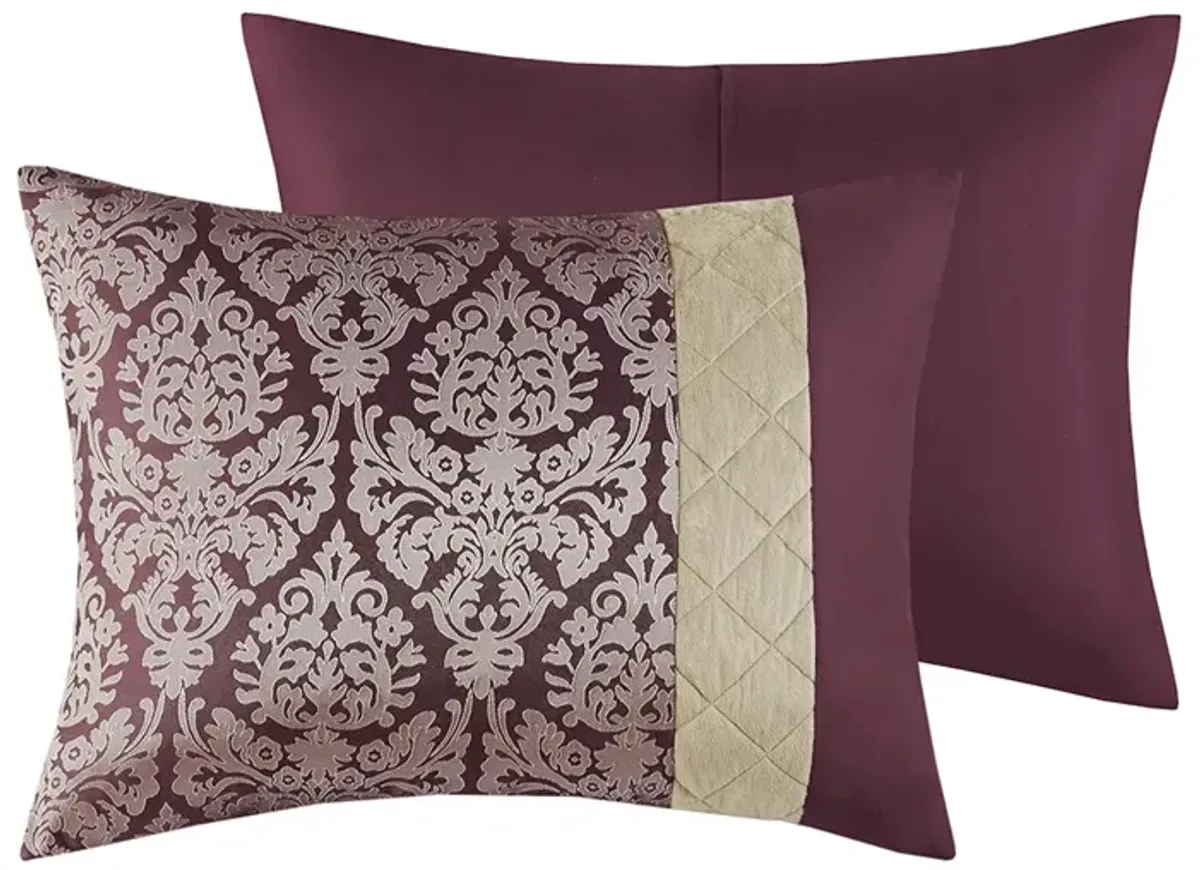 6 Piece Jacquard Comforter Set with Throw Pillows