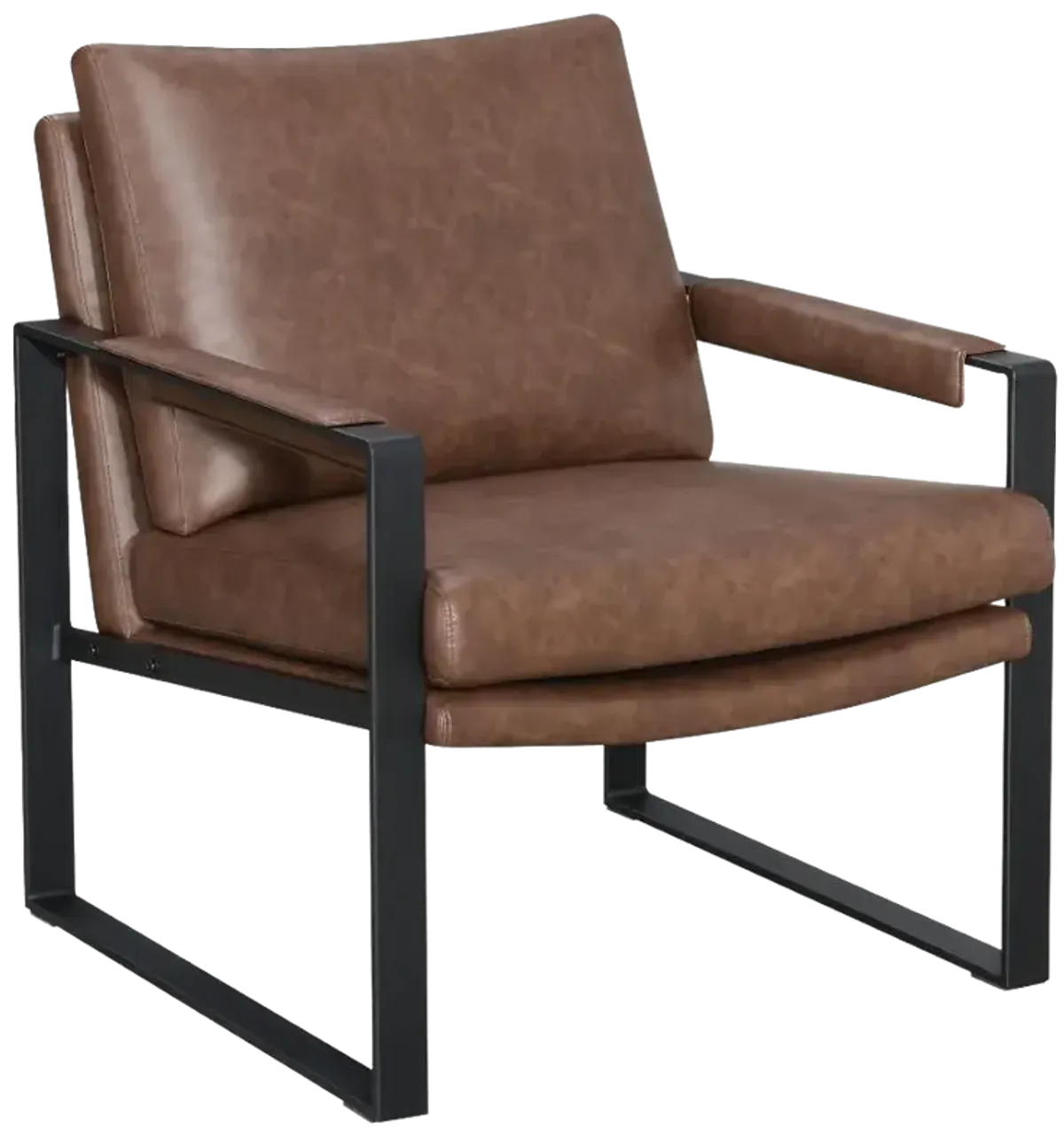 Burton Upholstered Accent Chair with Removable Cushion Umber Brown And Gunmetal