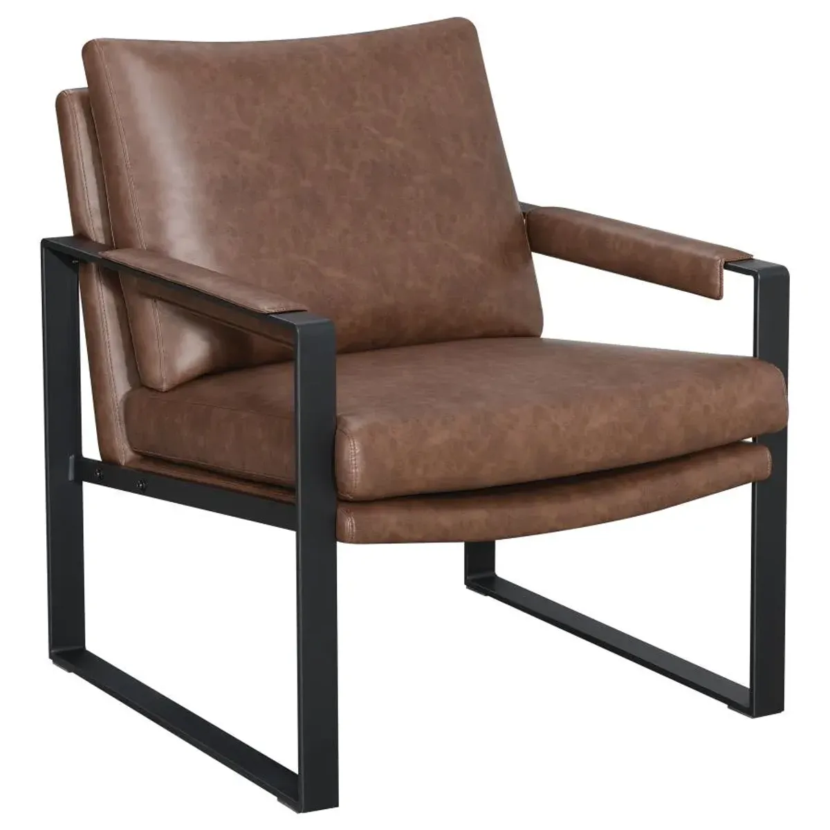 Burton Upholstered Accent Chair with Removable Cushion Umber Brown And Gunmetal