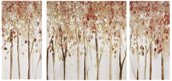 Madison Park Autumn Forest Red Triptych 3-piece Textured Canvas Wall Art Set