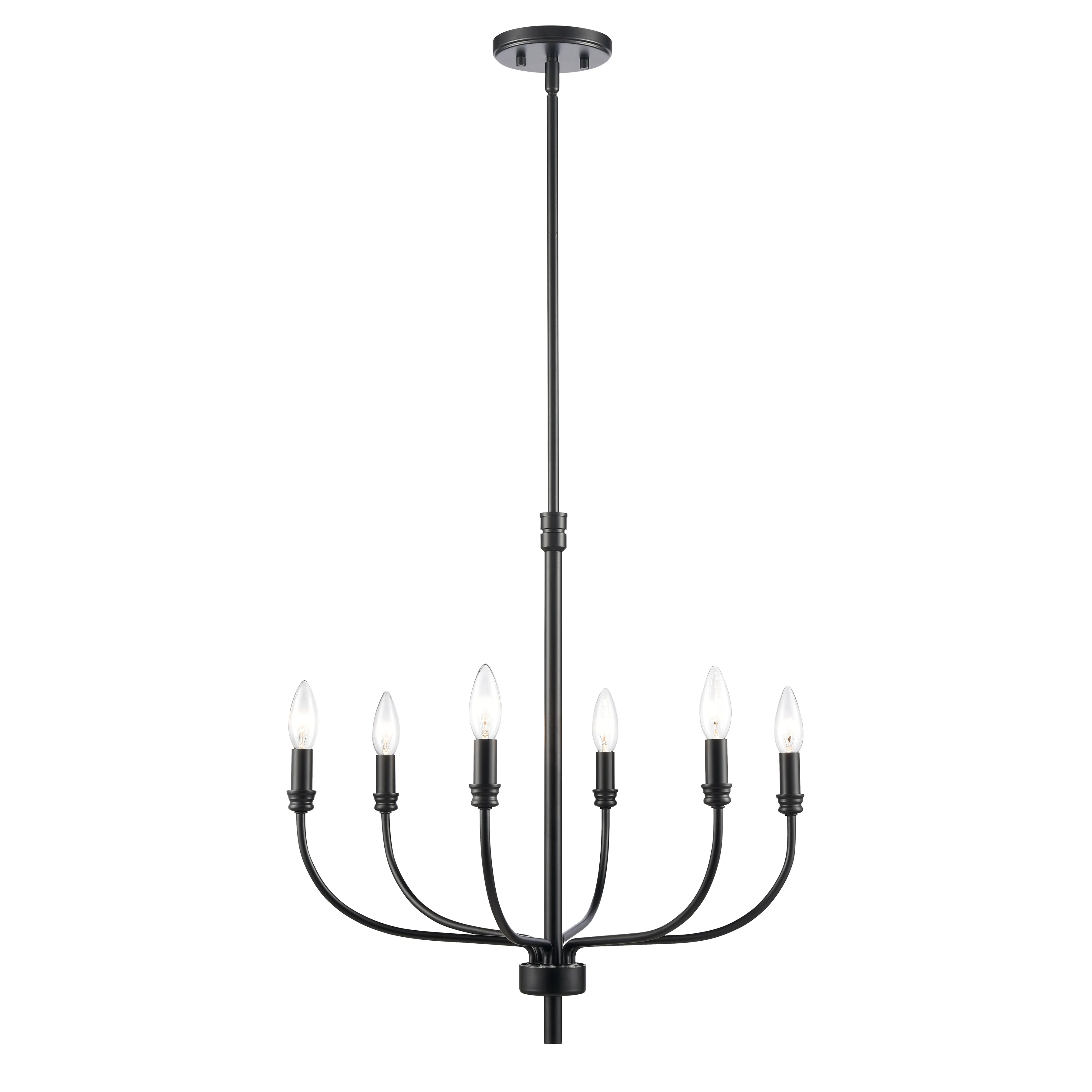 Newland 21" Wide 6-Light Chandelier - Matte Black