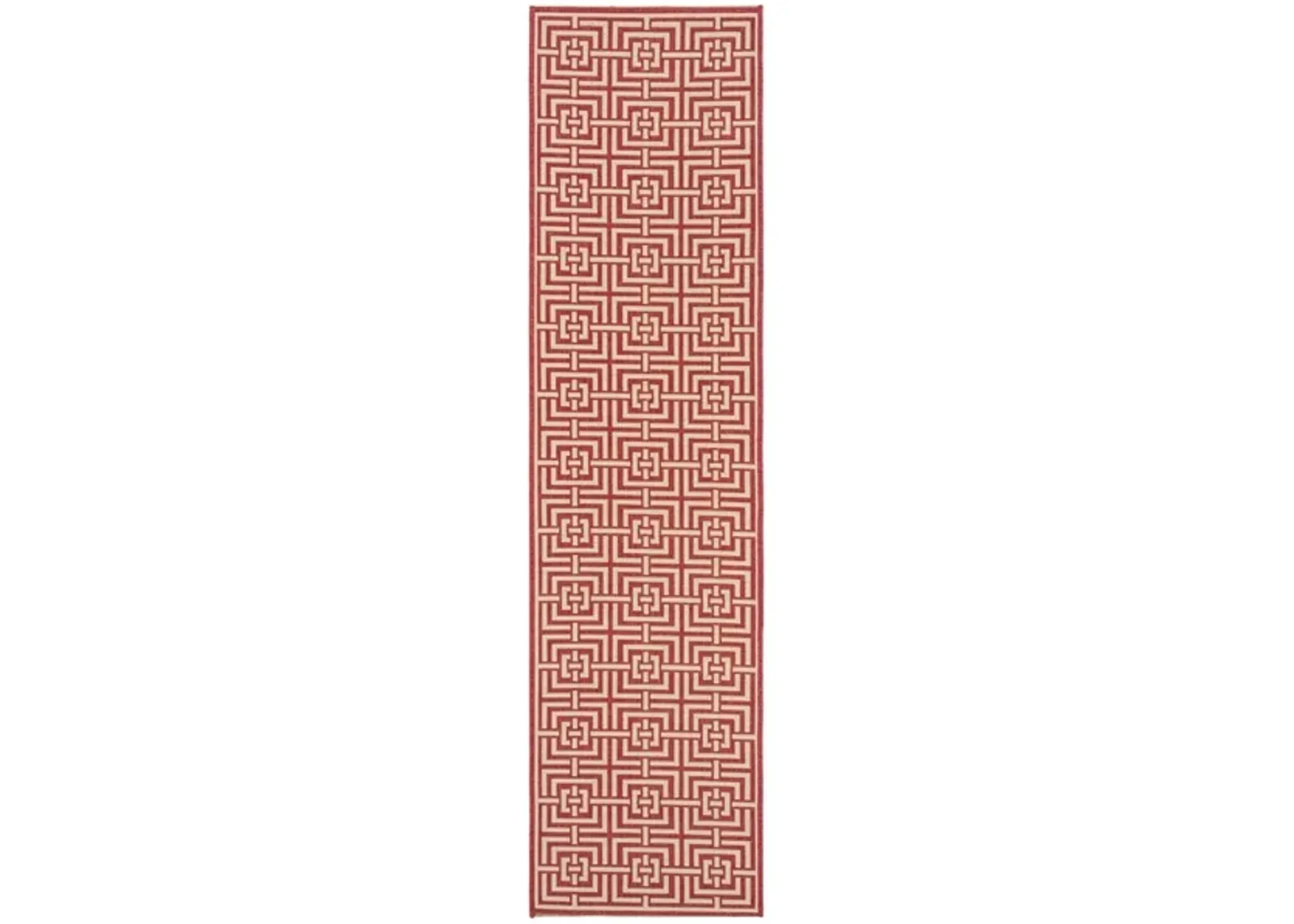 Safavieh BEACH HOUSE Collection BHS128Q-28 Red / Creme 2'-2" X 8'