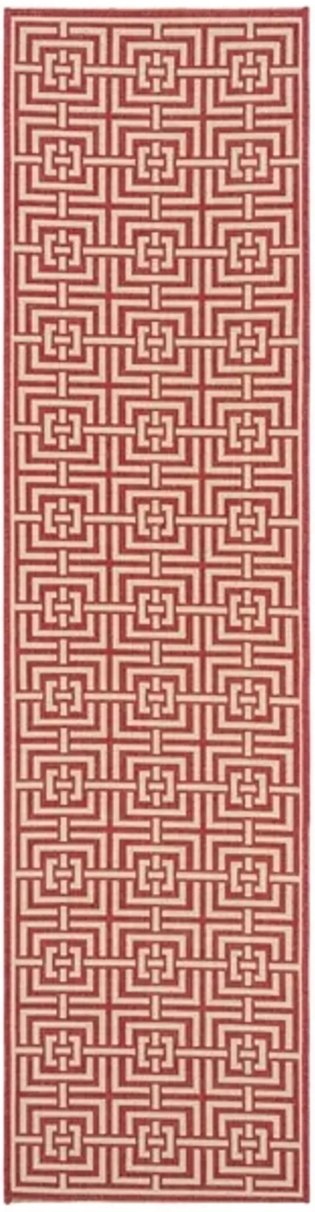 Safavieh BEACH HOUSE Collection BHS128Q-28 Red / Creme 2'-2" X 8'