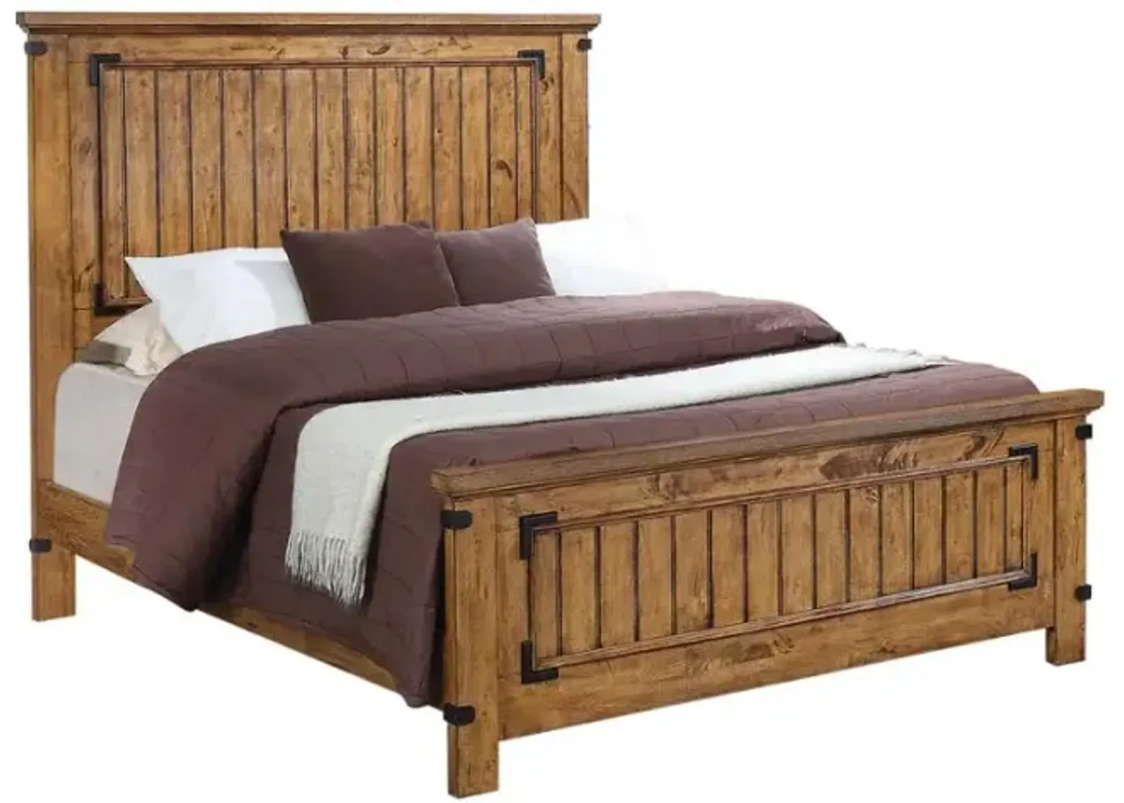 Brenner Eastern King Panel Bed Rustic Honey