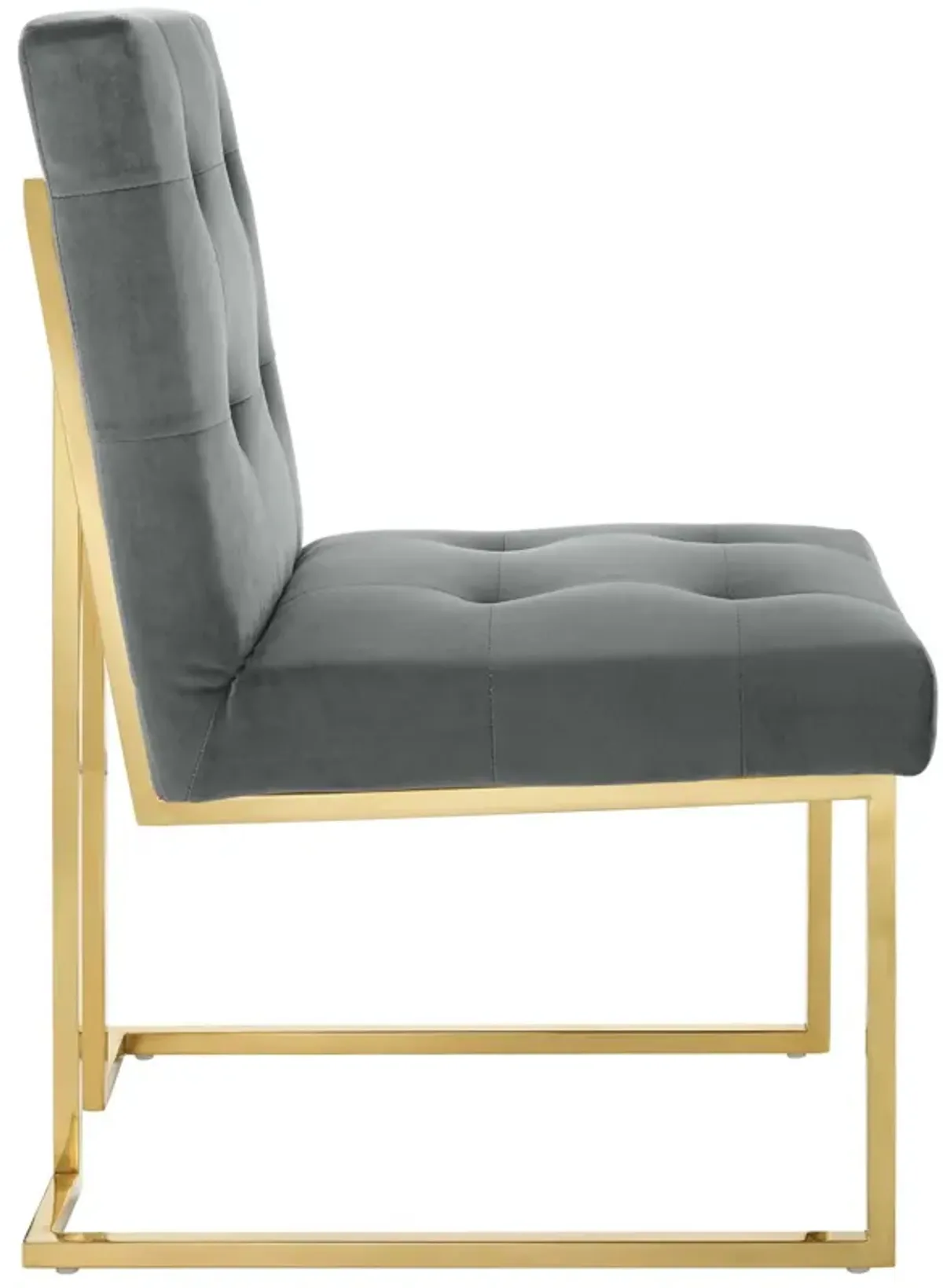 Privy Gold Stainless Steel Performance Velvet Dining Chair