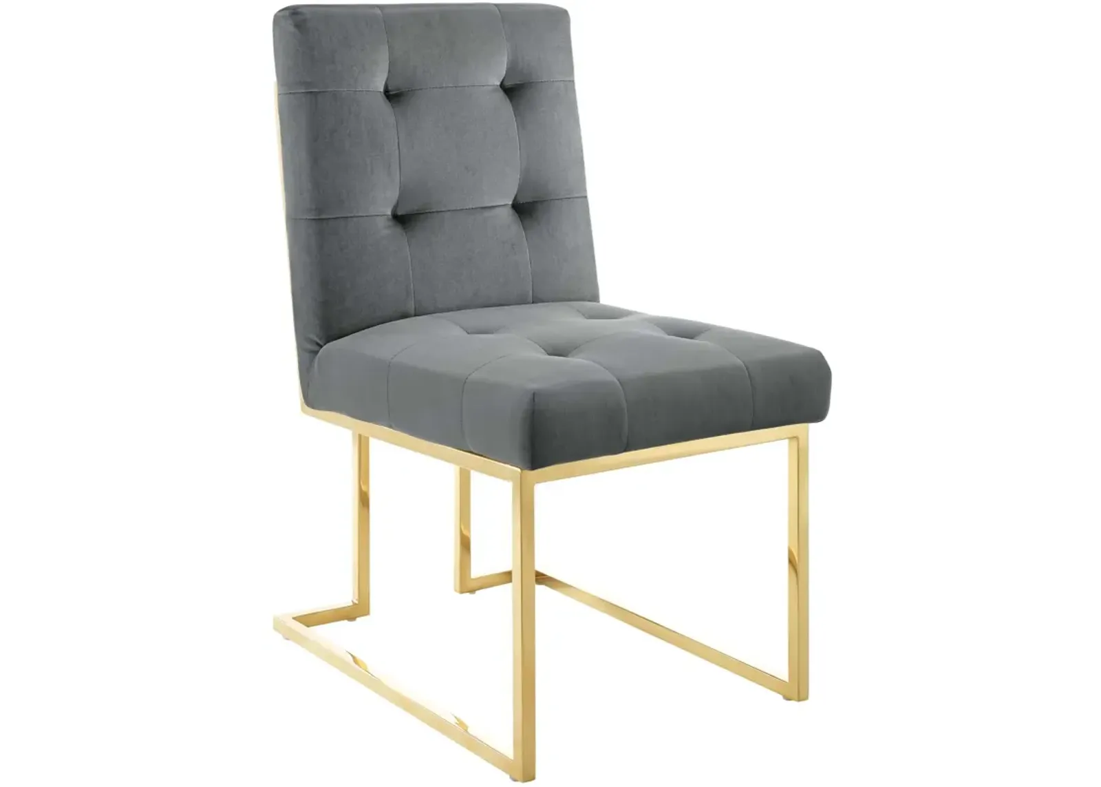 Privy Gold Stainless Steel Performance Velvet Dining Chair