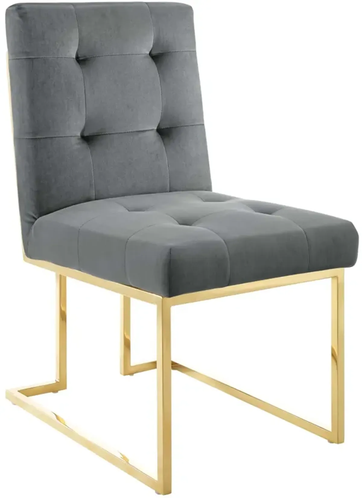 Privy Gold Stainless Steel Performance Velvet Dining Chair