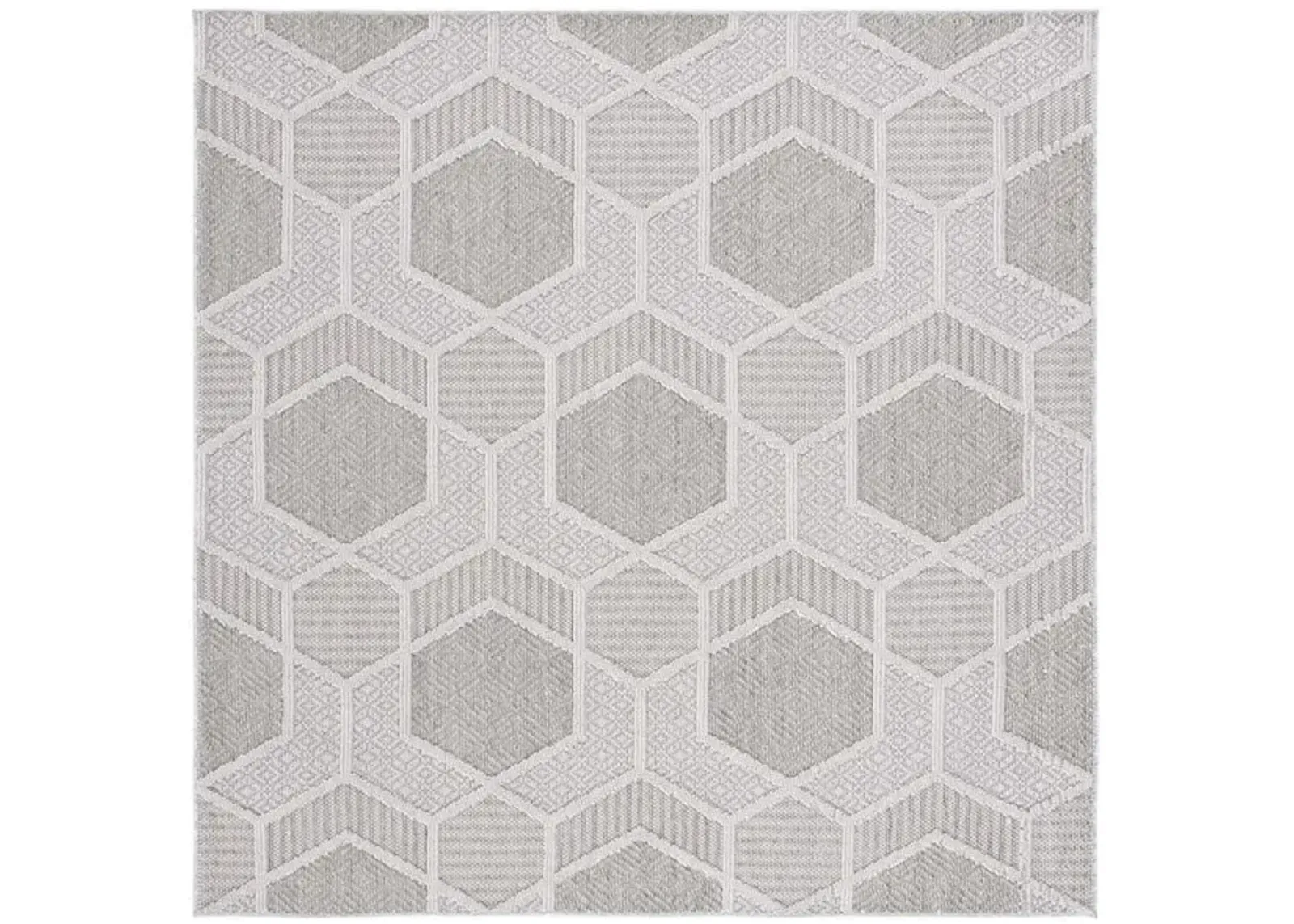 GLOBAL 406 Grey  6'-7' X 6'-7' Square Square Rug