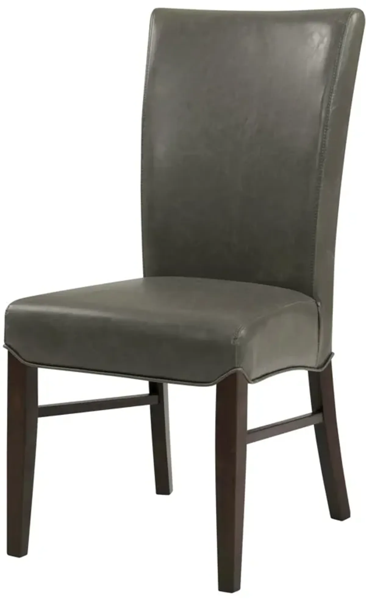 Milton Bonded Leather Dining Side Chair Wenge Legs, Vintage Gray (Set of 2)