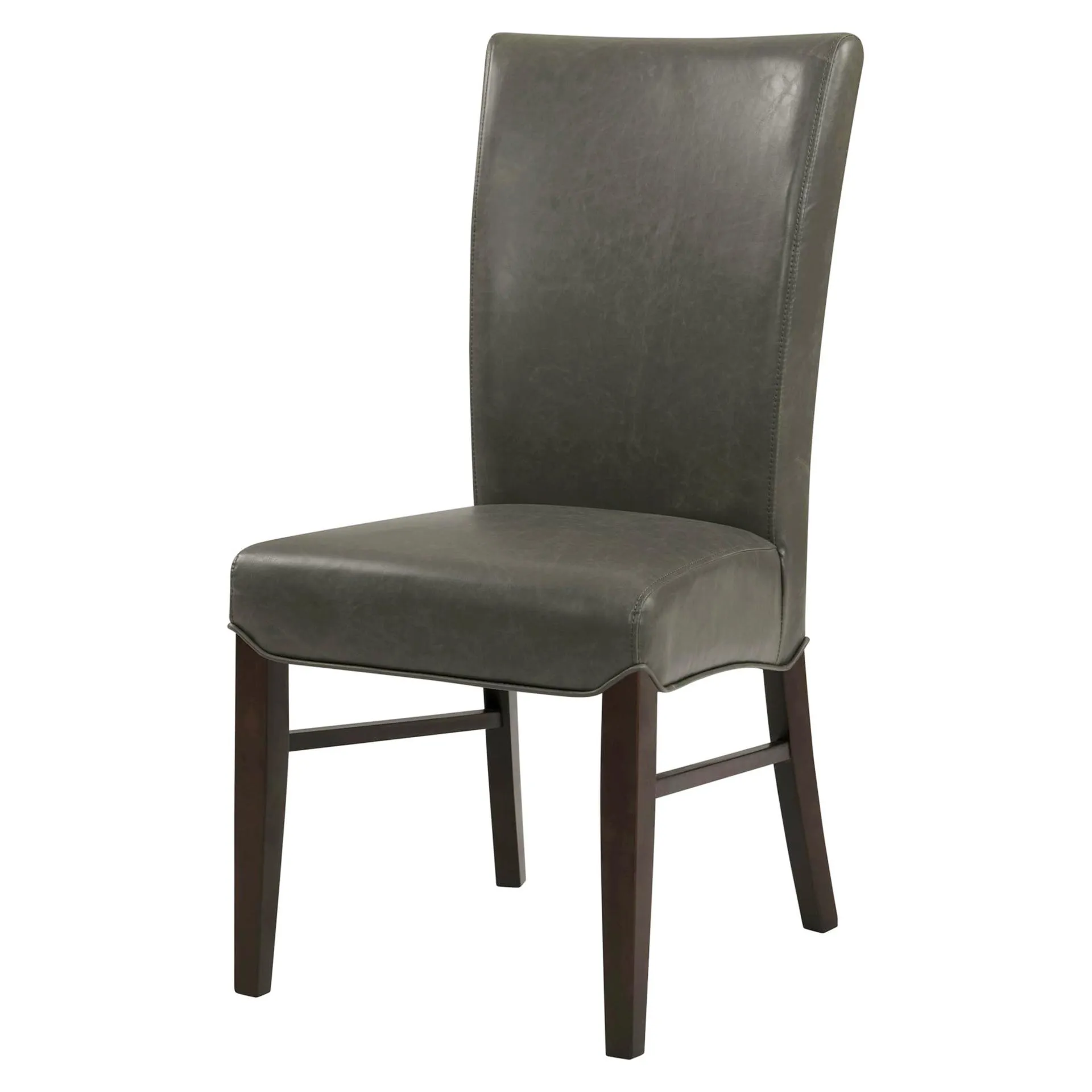 Milton Bonded Leather Dining Side Chair Wenge Legs, Vintage Gray (Set of 2)