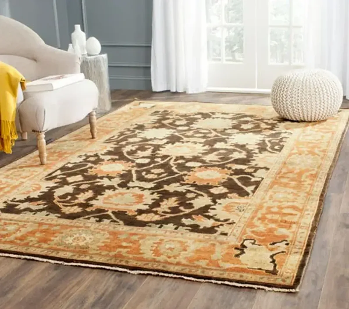 OSH115 Brown  10' X 14' Large Rectangle Rug