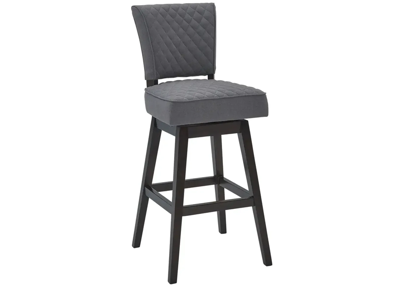 Gia 26" Counter Height Swivel Grey Fabric and Espresso Wood Bar Stool