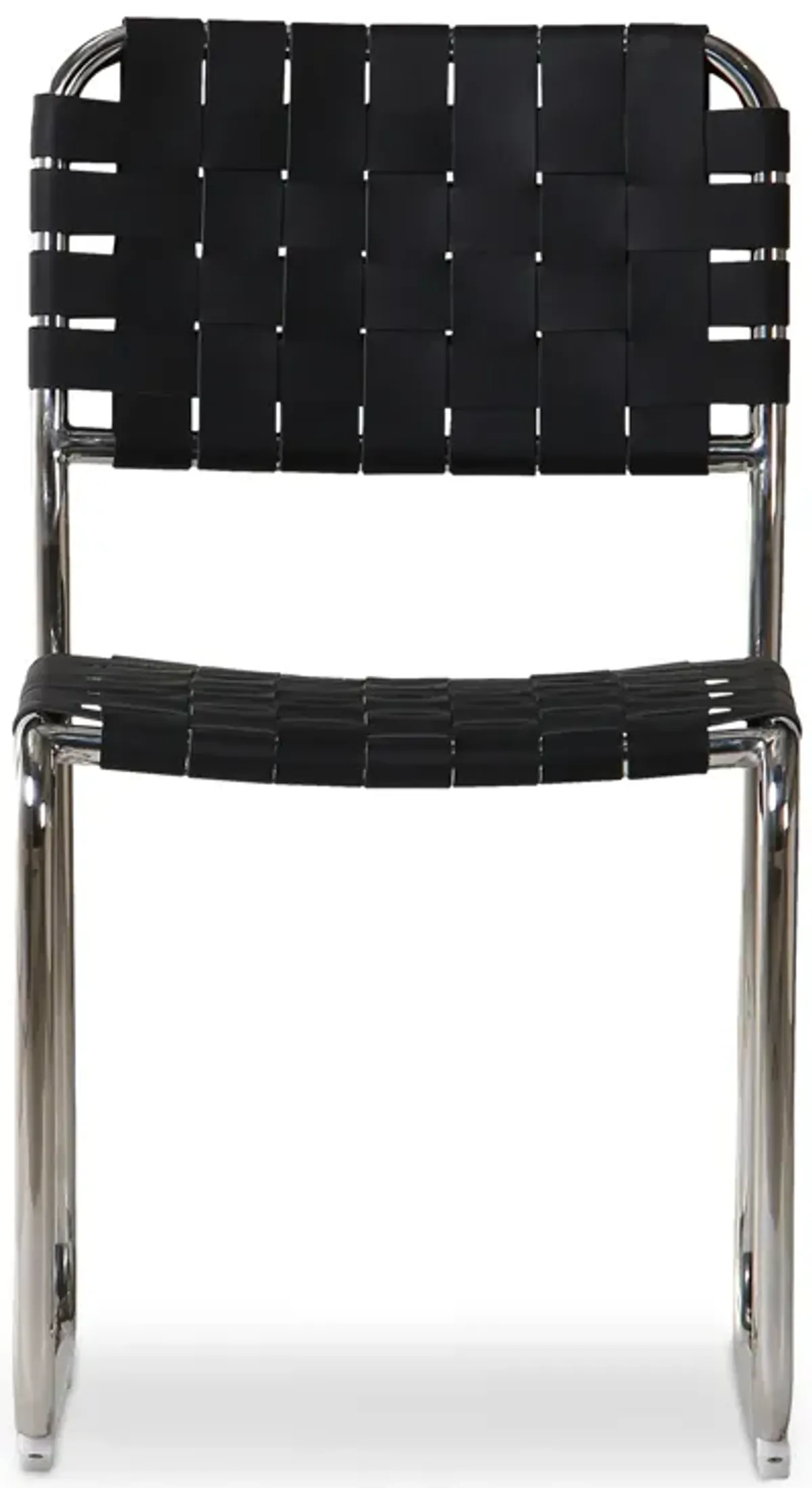 Moma Stainless Steel Dining Chair Black Leather - Set Of Two