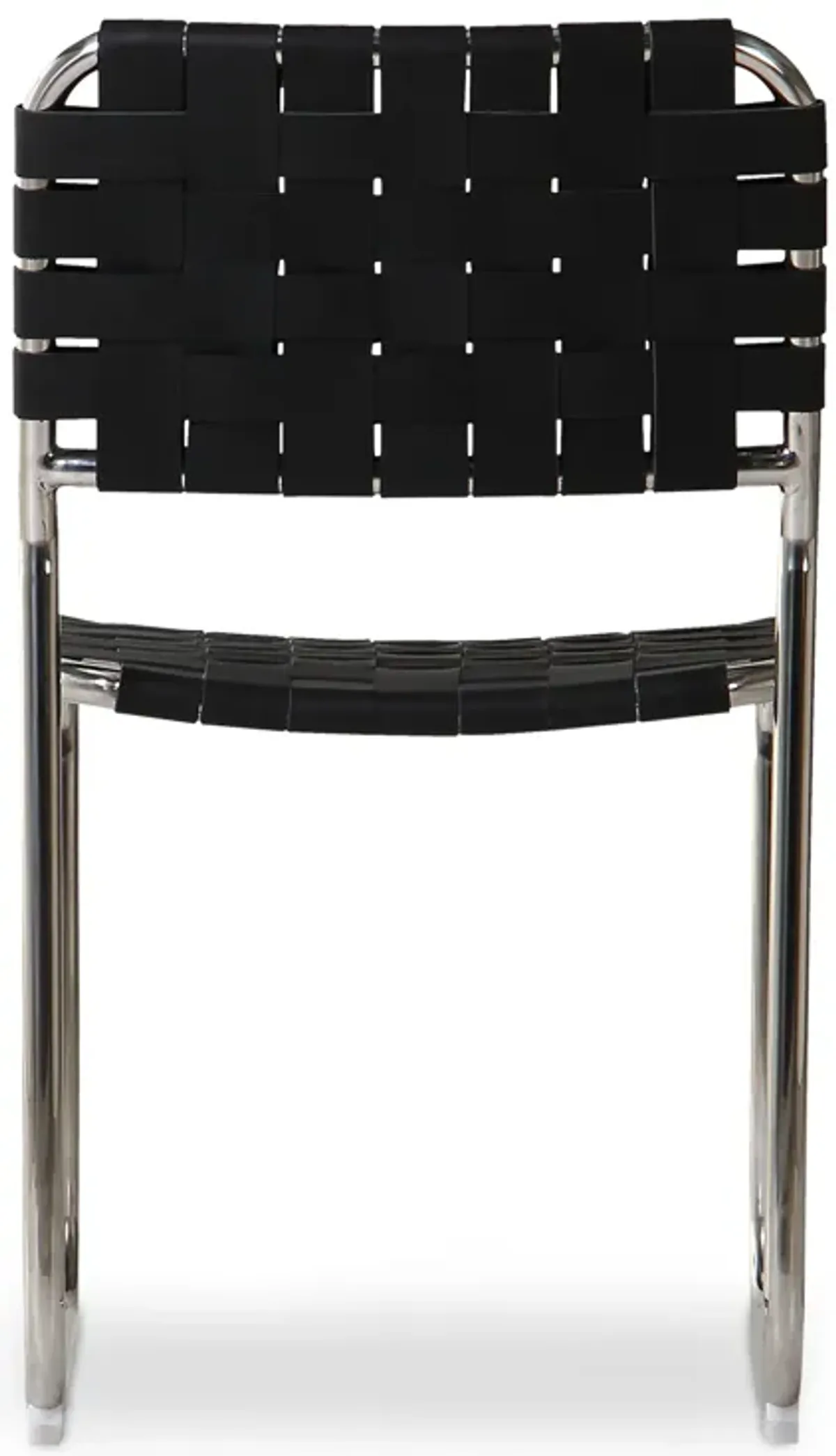 Moma Stainless Steel Dining Chair Black Leather - Set Of Two