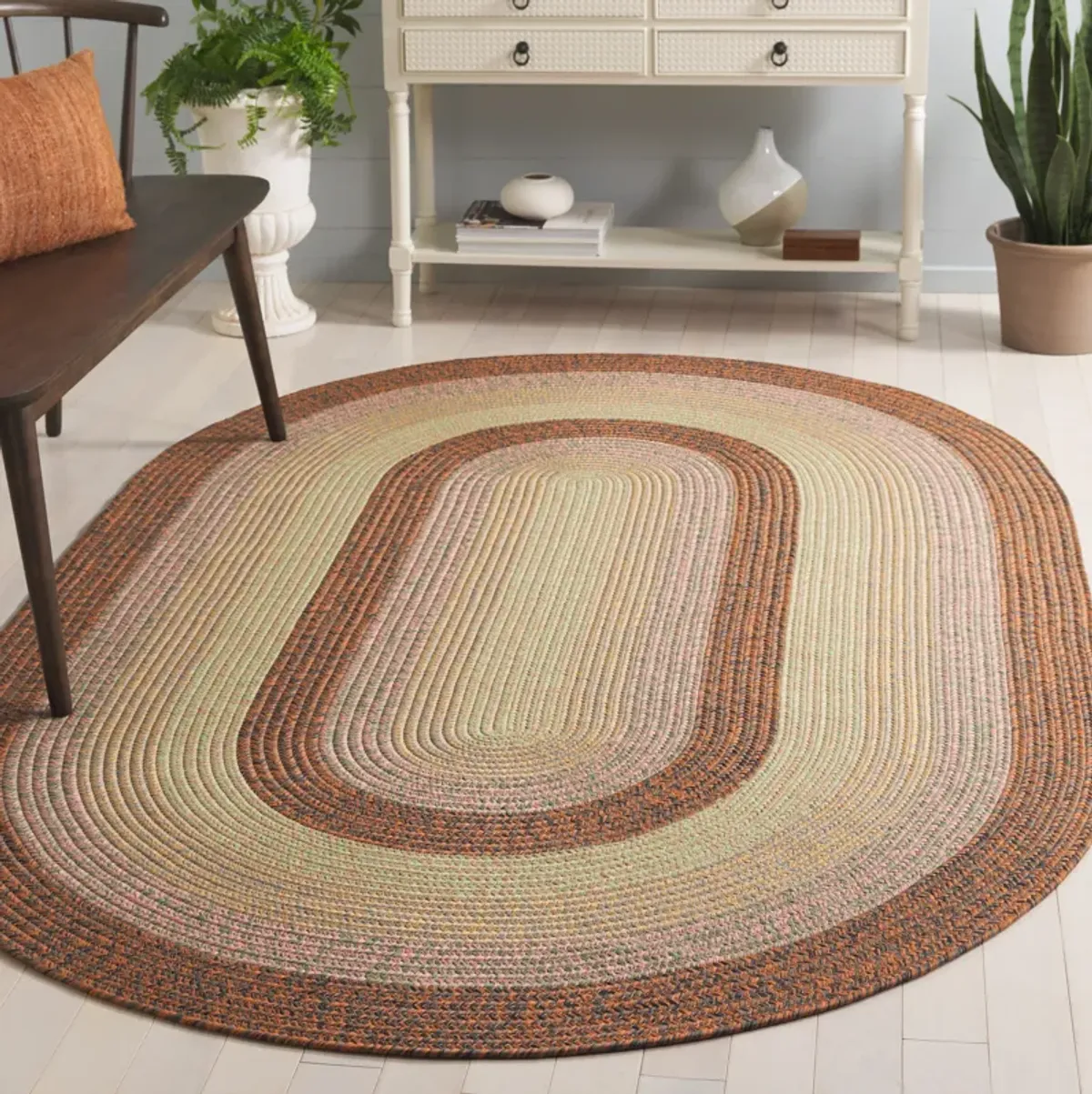 BRAIDED Hand Woven 6' x 9' Oval area rug