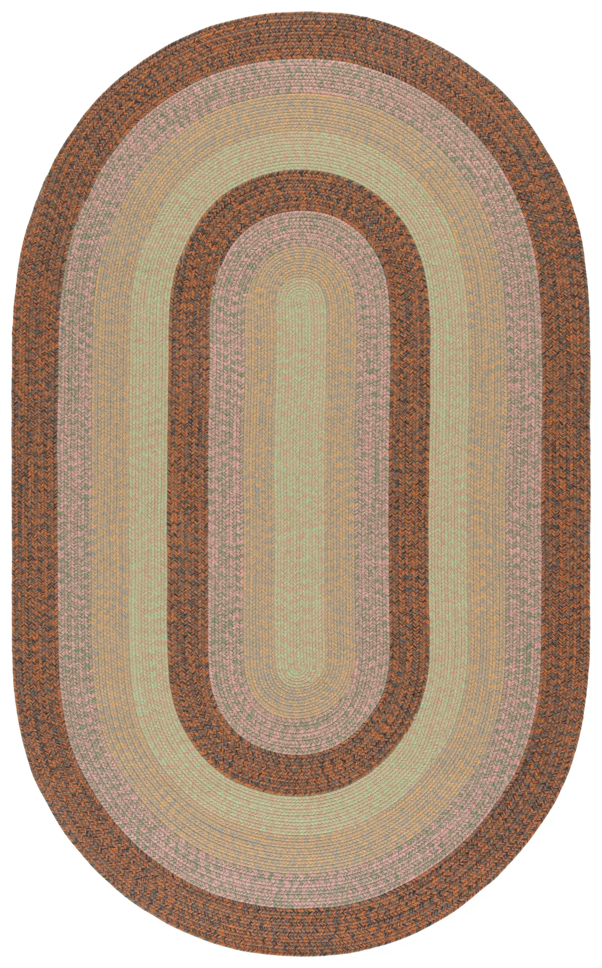 BRAIDED Hand Woven 6' x 9' Oval area rug