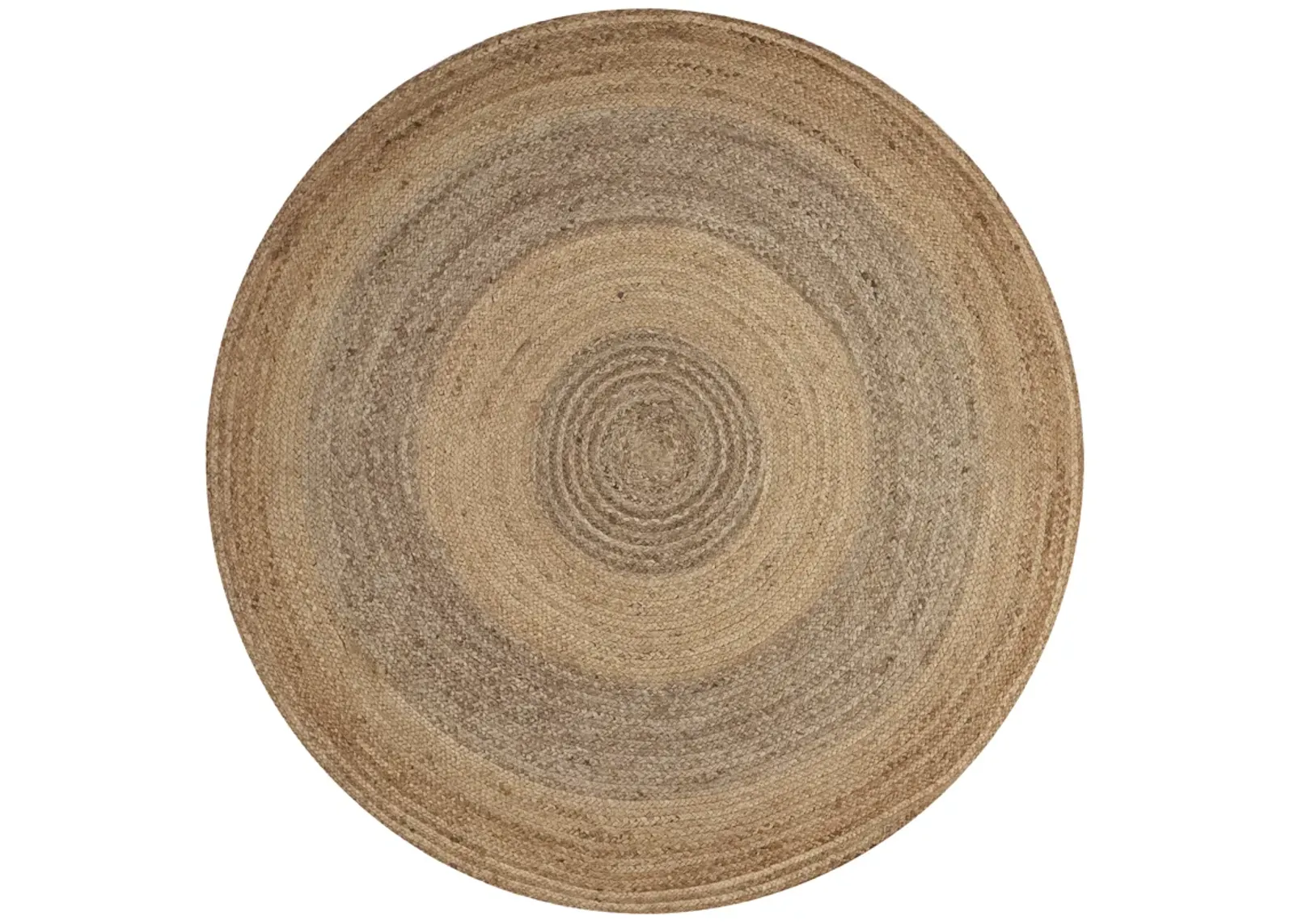 Nature Brown Contemporary Gradient Organic Jute Indoor Round Area Rug 4'