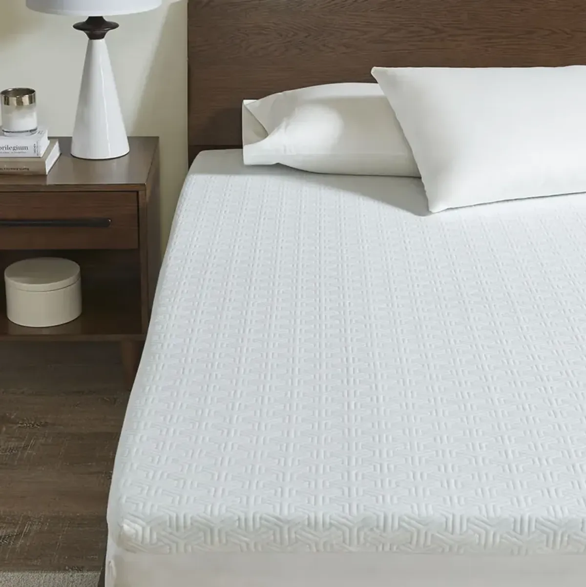 Sleep Philosophy 2" Gel Memory Foam with 3M Cover White Mattress Topper