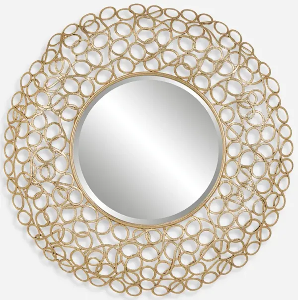 Swirl Round Gold Mirror