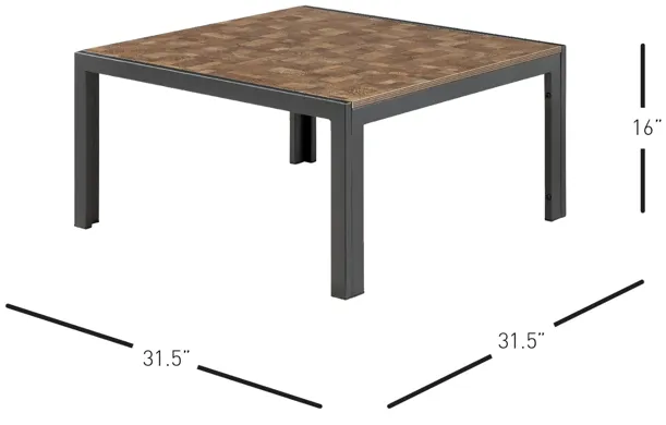 Osmond KD Square Coffee Table, Montage Brown 