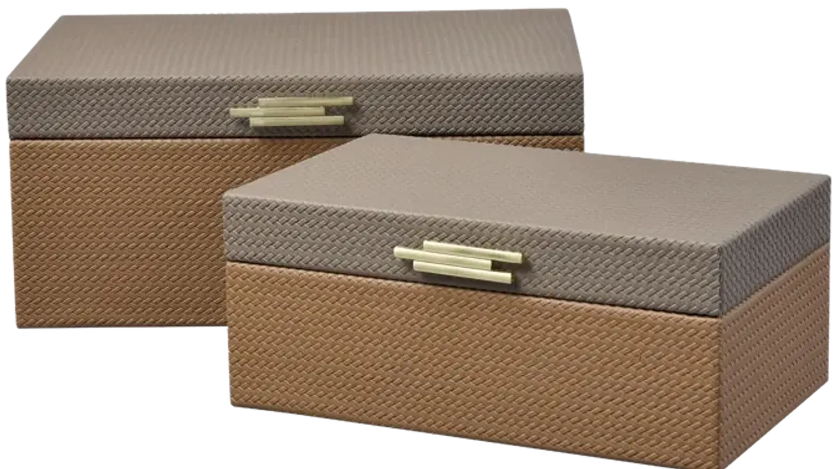 Connor Box - Set of 2 Brown