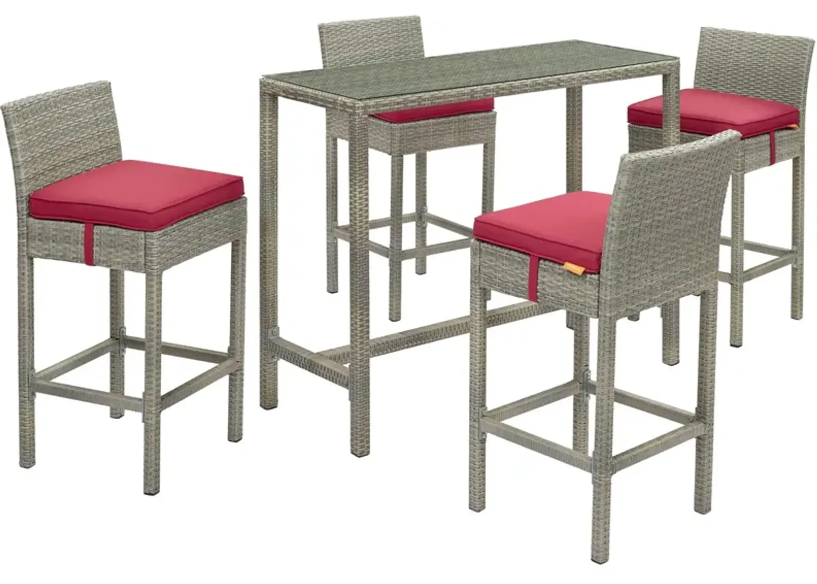 Conduit 5 Piece Outdoor Patio Wicker Rattan Set