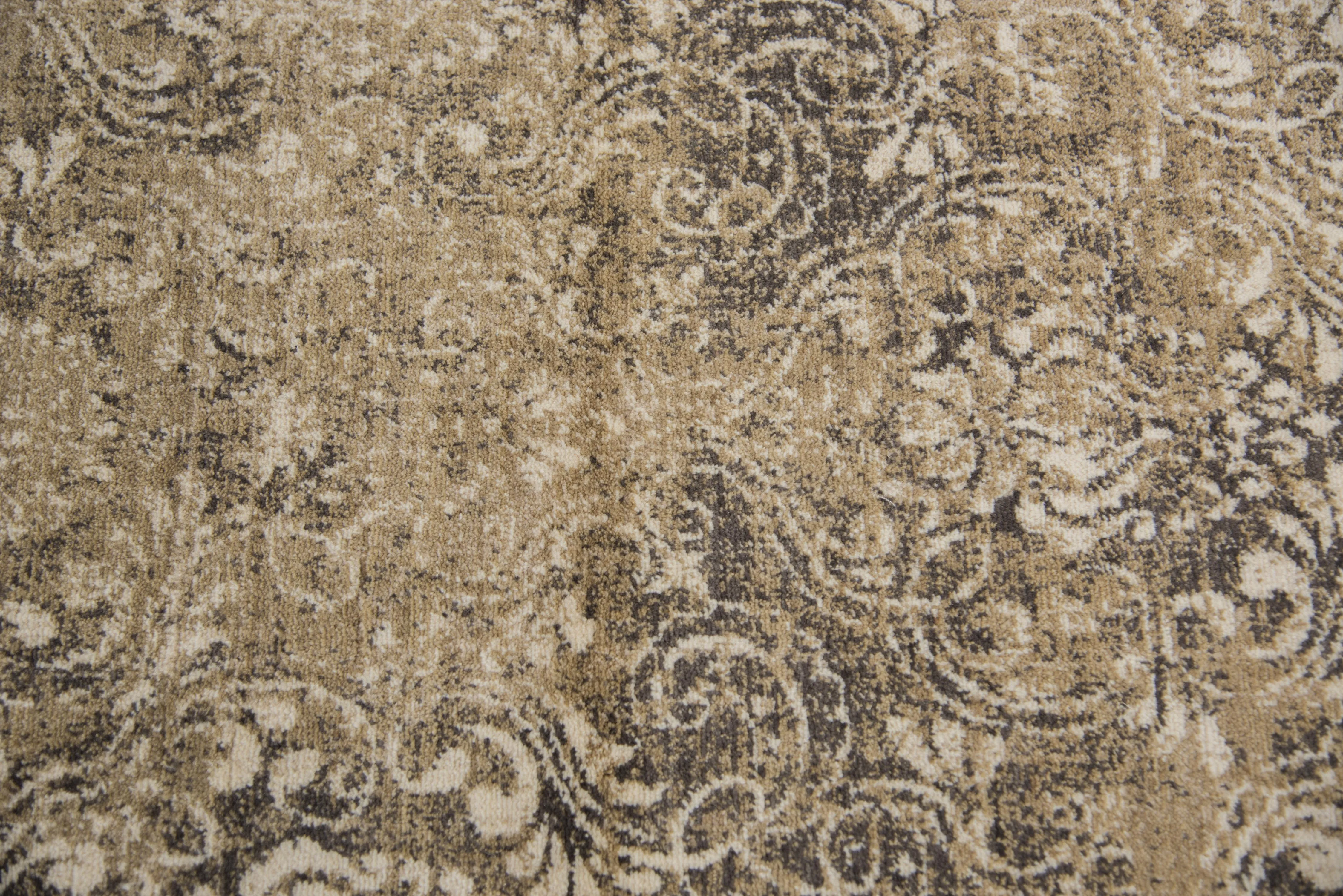 Gossamer Gold Damask 100% New Zealand Wool 2'6" x 8' Runner Rug