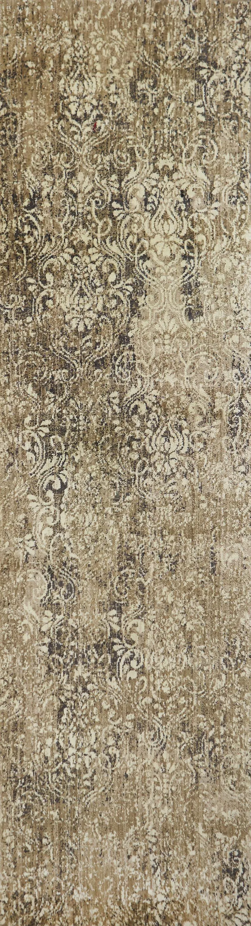 Gossamer Gold Damask 100% New Zealand Wool 2'6" x 8' Runner Rug