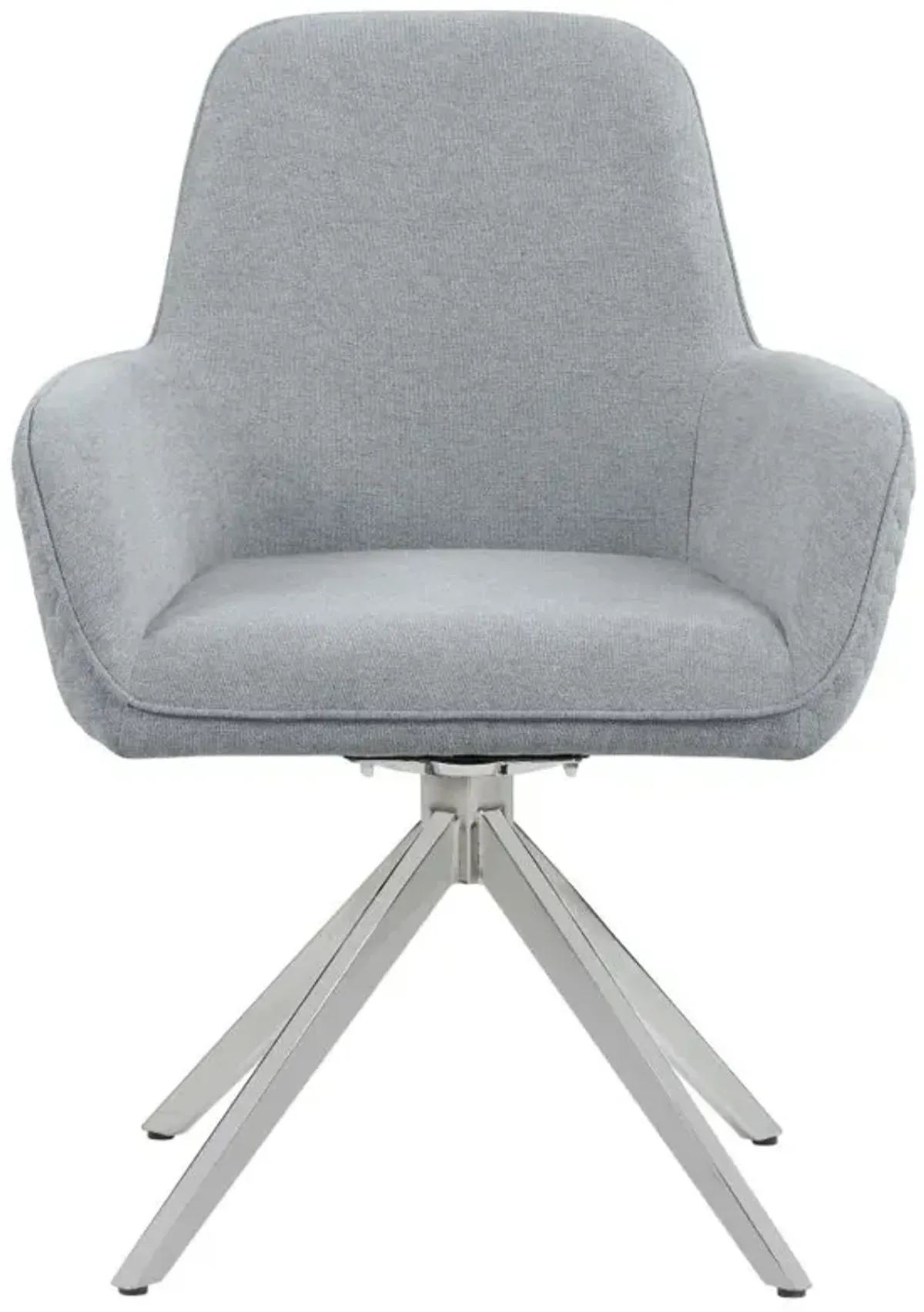 Abby Flare Arm Side Chair Light Grey and Chrome