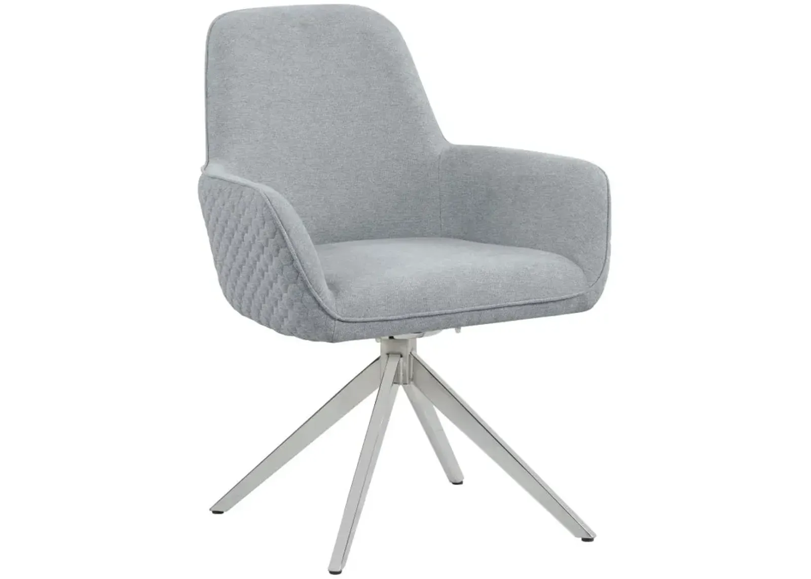 Abby Flare Arm Side Chair Light Grey and Chrome