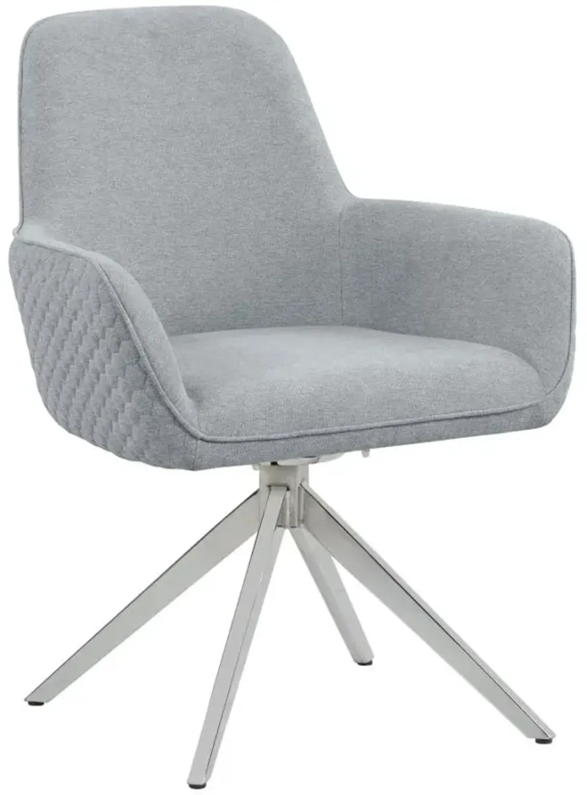 Abby Flare Arm Side Chair Light Grey and Chrome