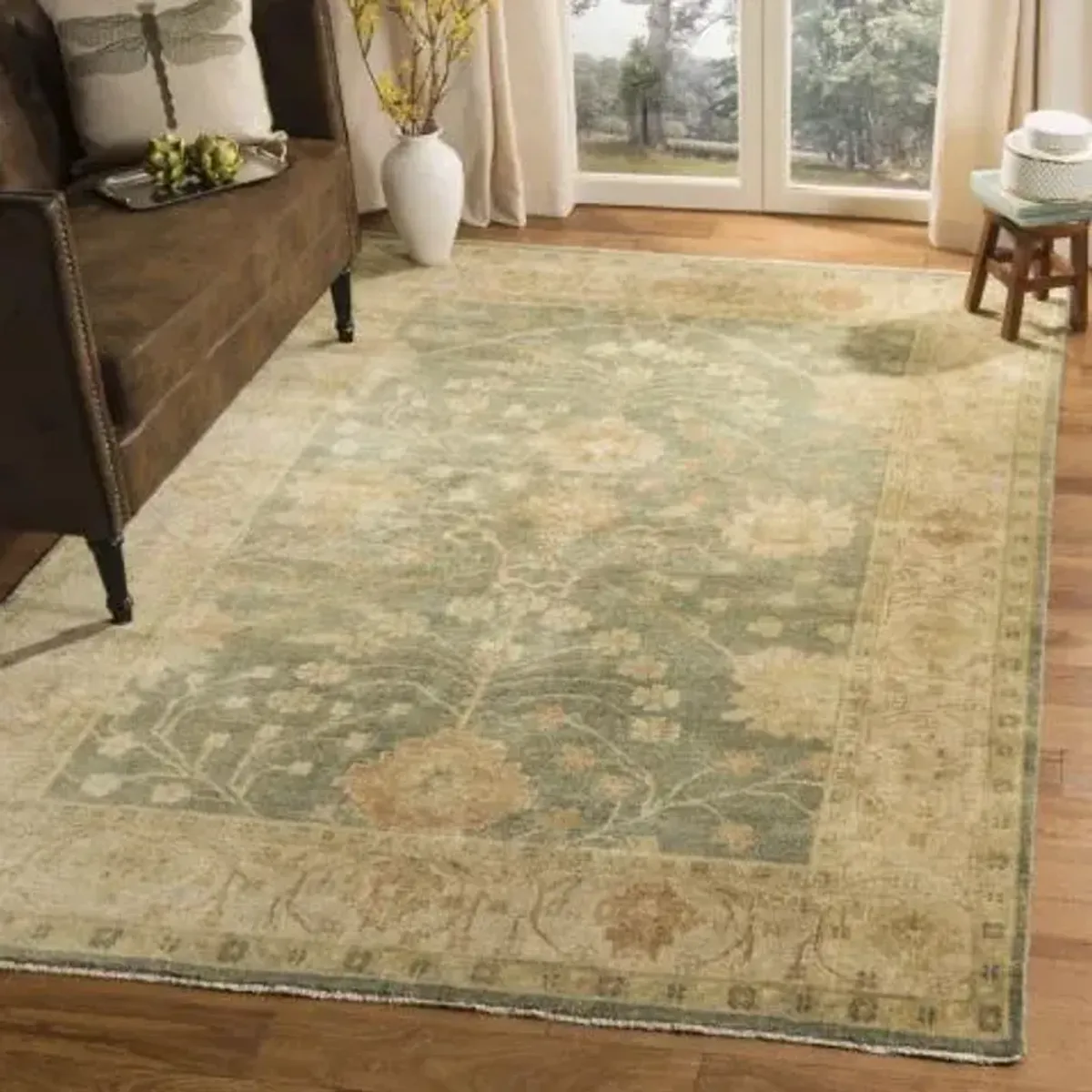 OSH117 Green 9' X 12' Large Rectangle Rug