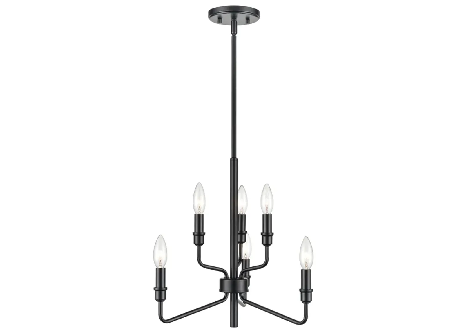 Saginaw 18" Wide 6-Light Chandelier - Matte Black