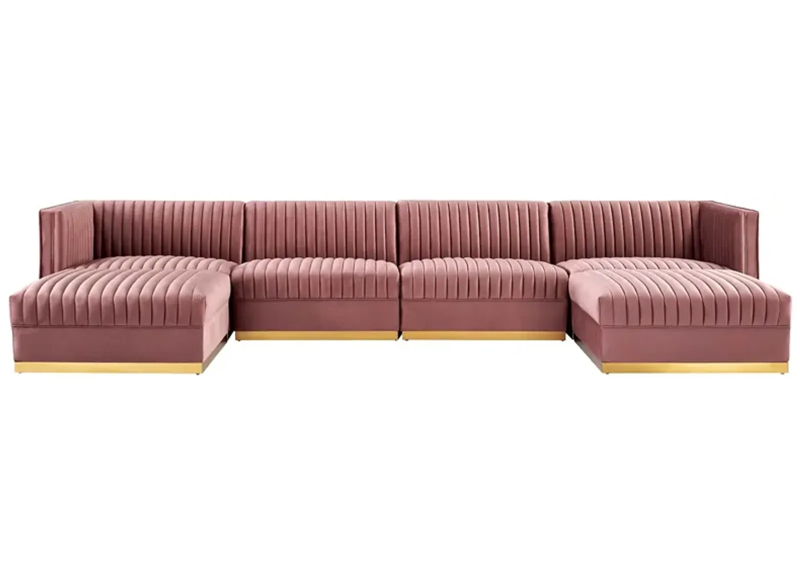 Sanguine Channel Tufted Performance Velvet 6-Piece Modular Sectional