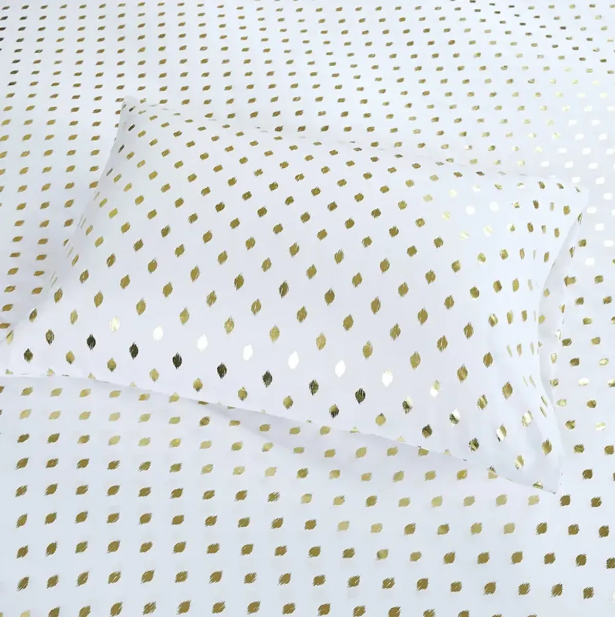 Intelligent Design Metallic Dot White/Gold Printed Sheet Set