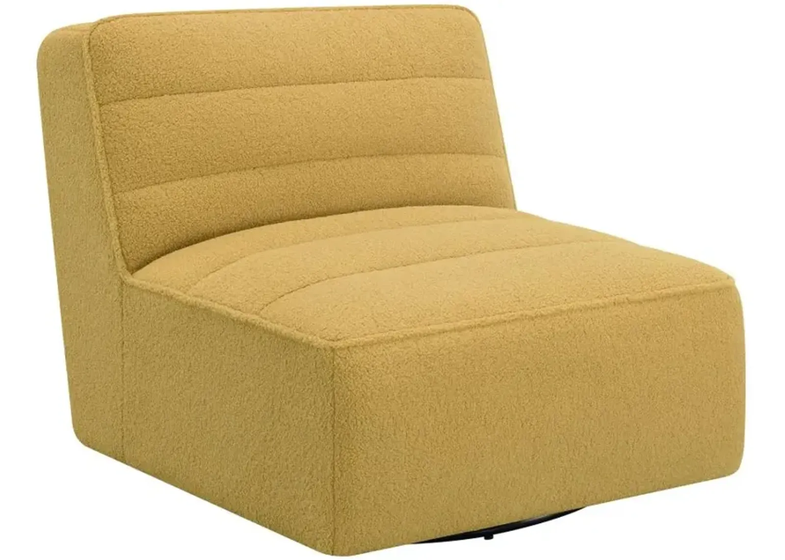 Cobie Upholstered Swivel Armless Chair Mustard