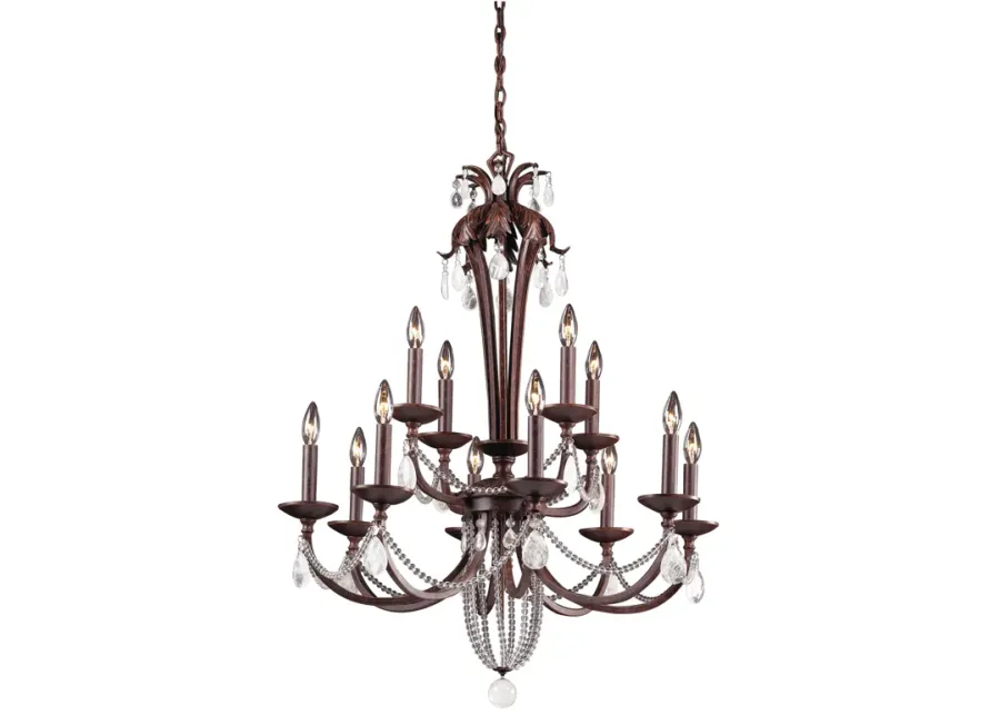 Chateau 12-Light Chandelier in Mahogany