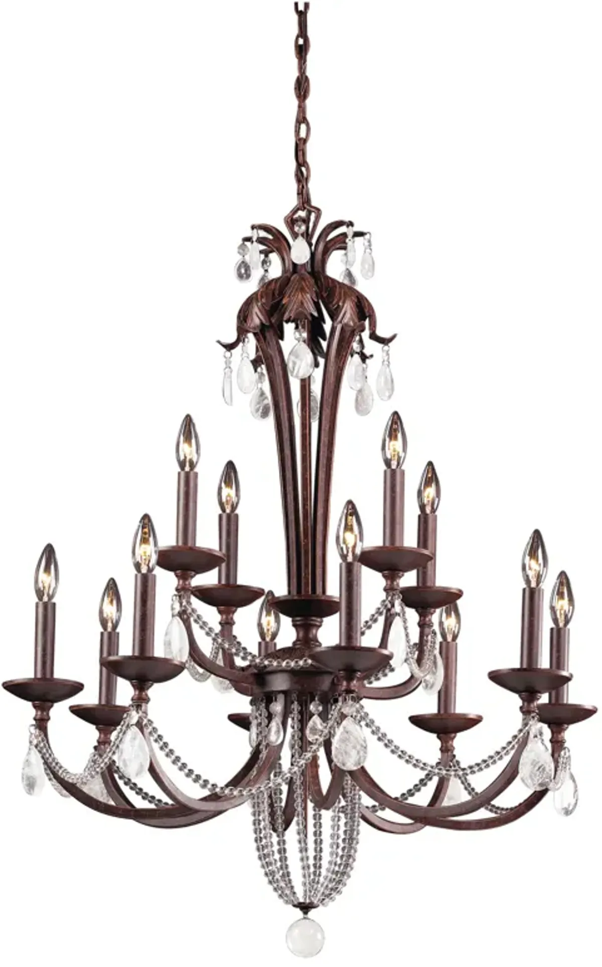 Chateau 12-Light Chandelier in Mahogany