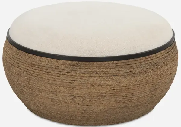 Island Straw Storage Ottoman / Coffee Table
