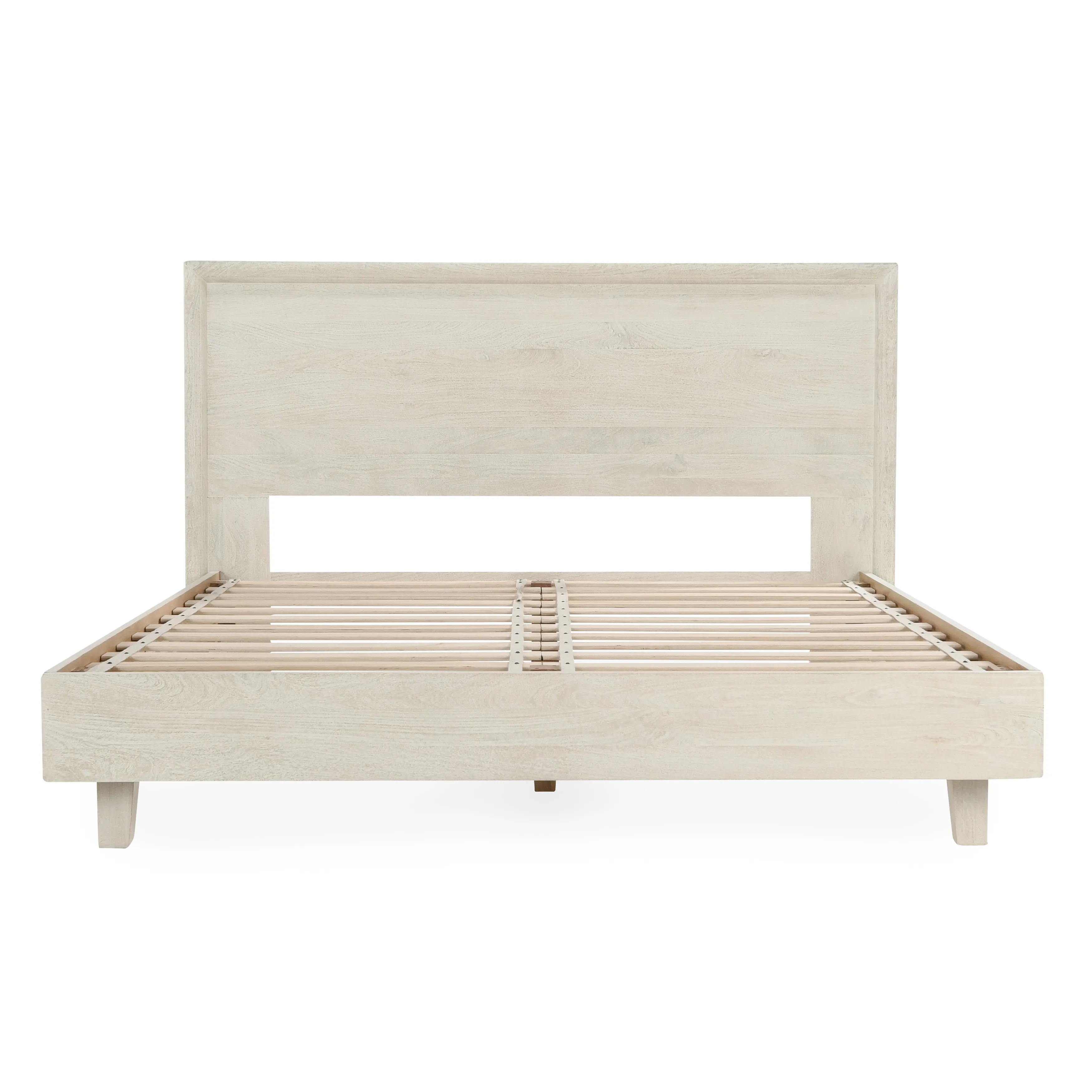 Reece Mango Wood Queen Bed in White