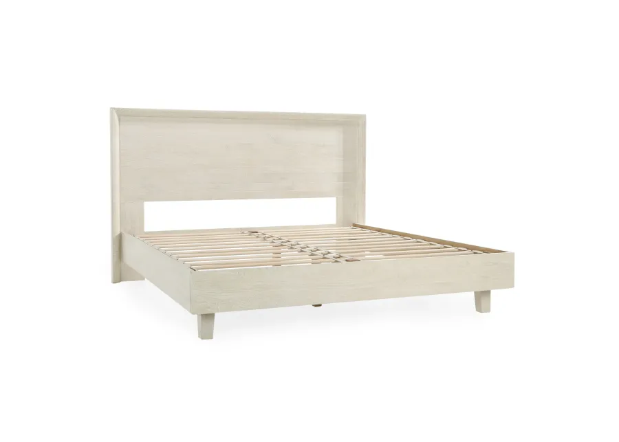 Reece Mango Wood Queen Bed in White