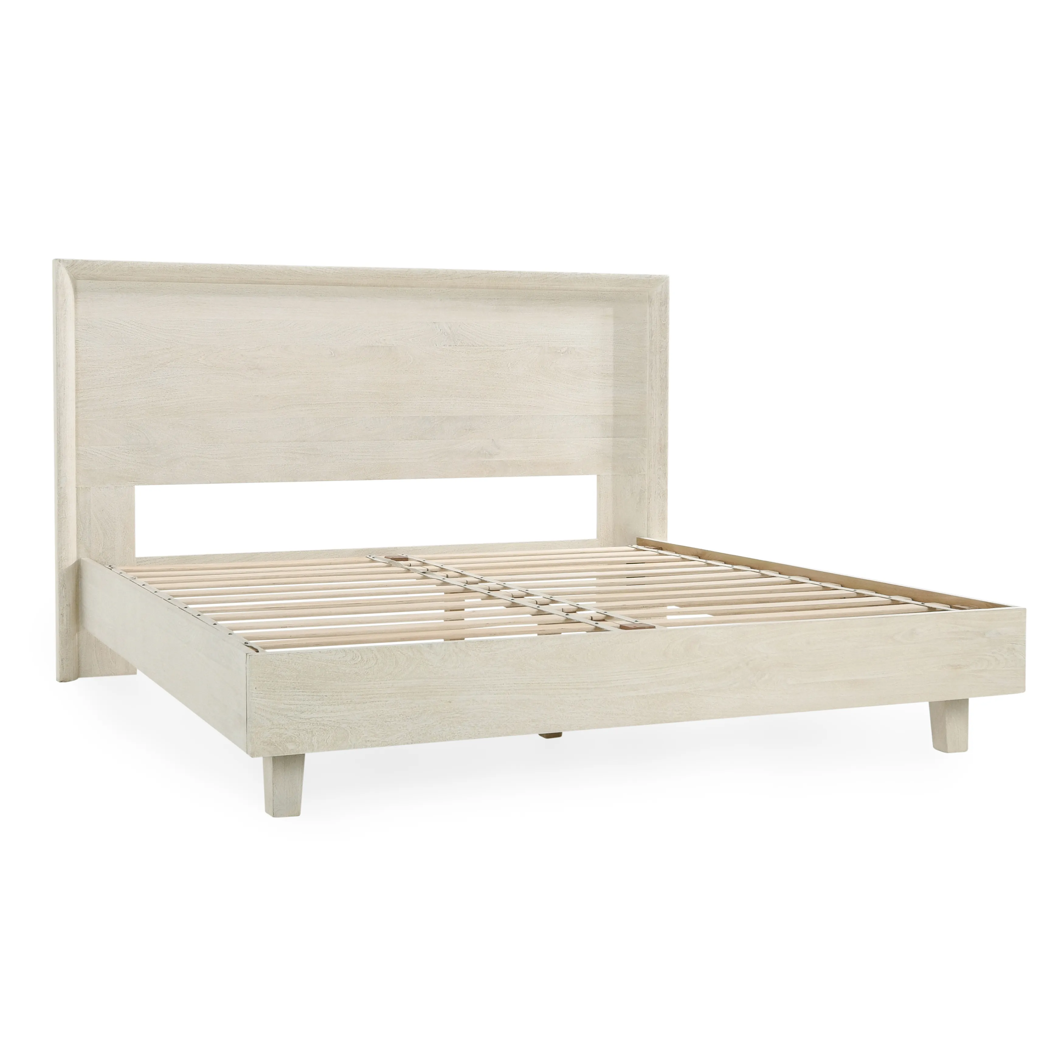 Reece Mango Wood Queen Bed in White