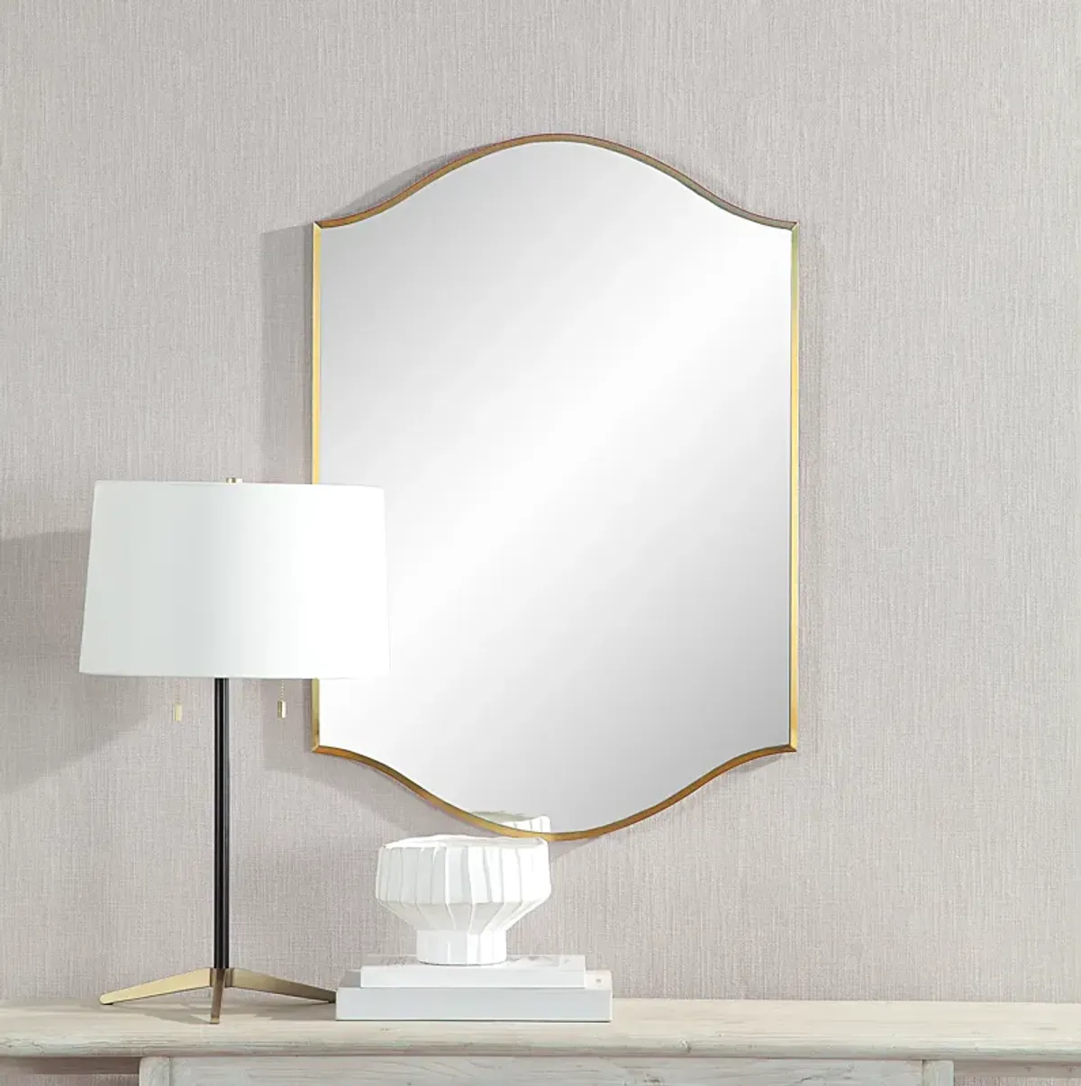 Florianne 36" Tall Rectangular Arch Mirror, Champagne